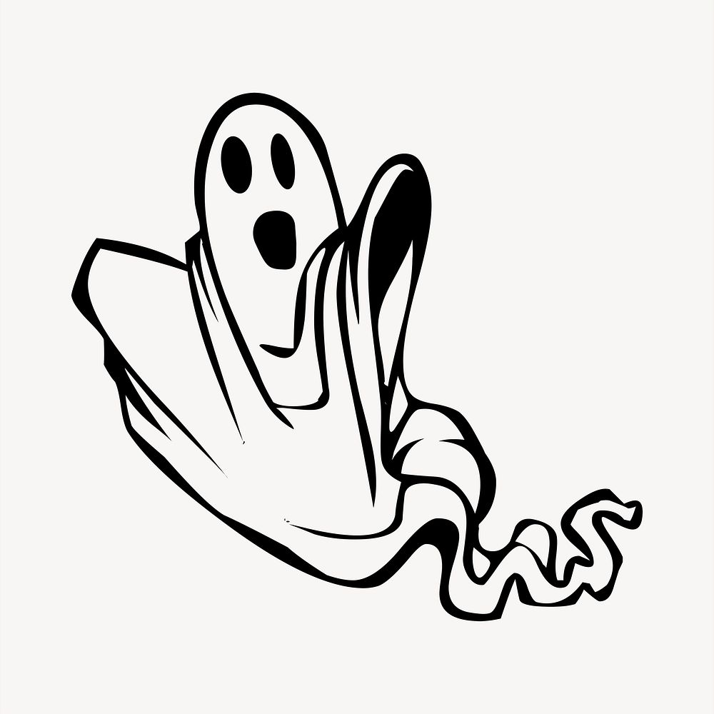 Halloween blanket ghost illustration. Free public domain CC0 image