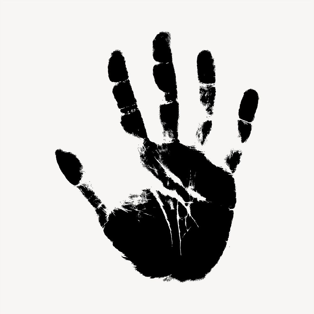 Palm hand scan clipart vector. Free public domain CC0 image