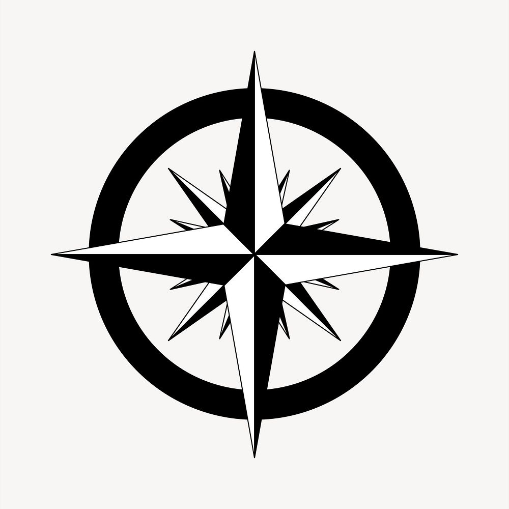 Compass rose clipart, drawing illustration vector. Free public domain CC0 image.