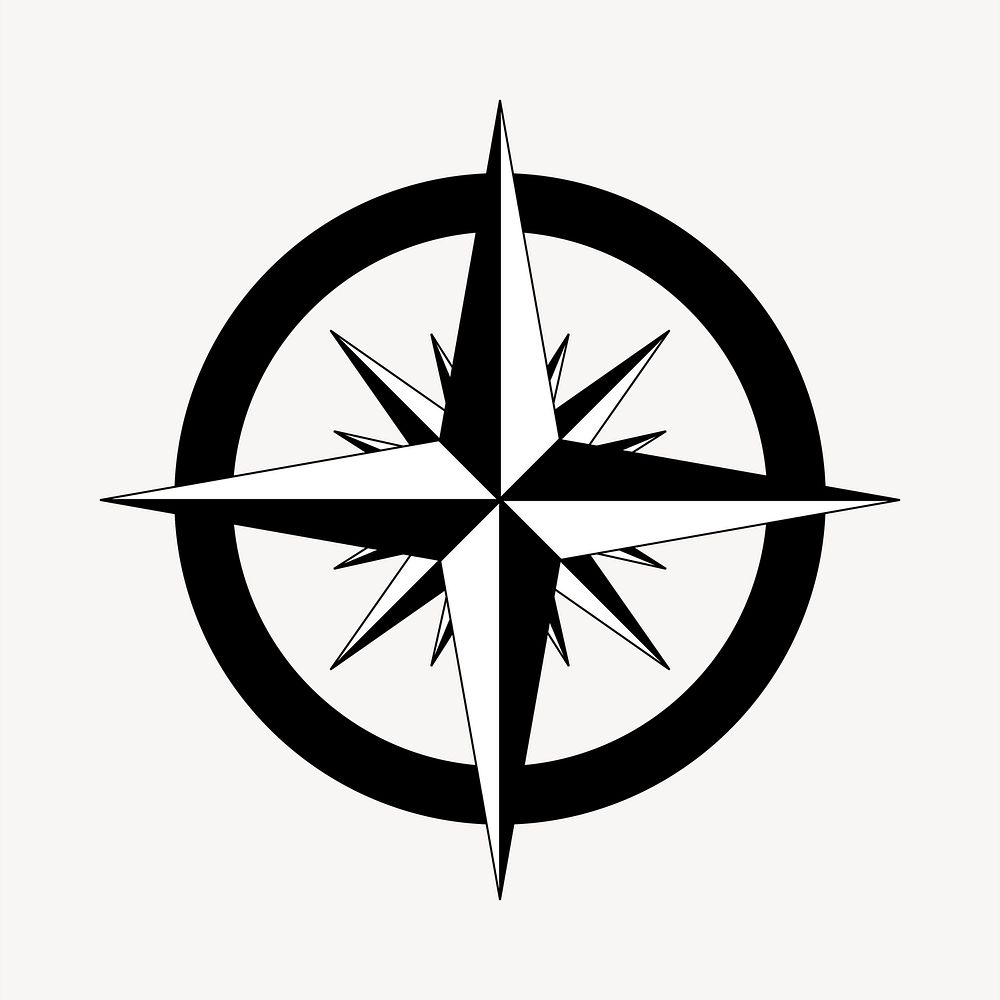 Compass rose clipart, drawing illustration psd. Free public domain CC0 image.