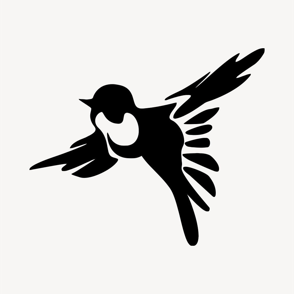 Bird silhouette clipart, animal illustration vector. Free public domain CC0 image