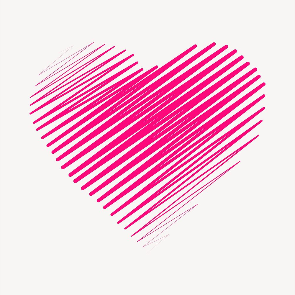 Pink heart clipart, Valentine's celebration illustration vector. Free public domain CC0 image