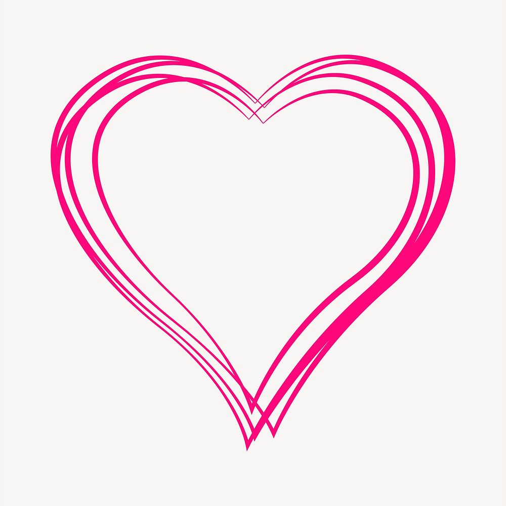 Pink heart clipart, Valentine's celebration illustration vector. Free public domain CC0 image