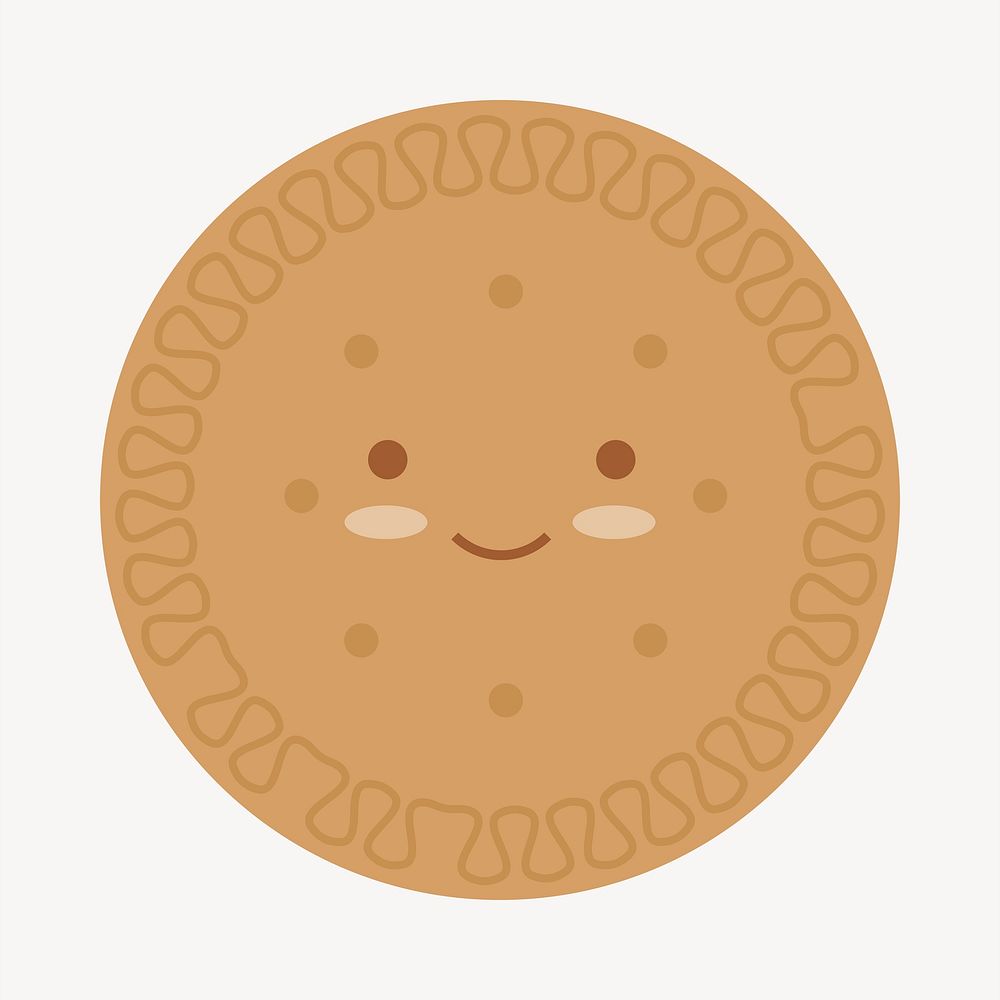 Smiling cookie clipart, food illustration psd. Free public domain CC0 image