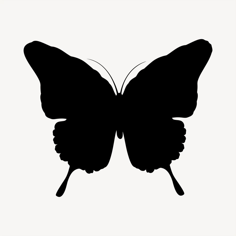 Butterfly silhouette clipart, animal illustration vector. Free public domain CC0 image