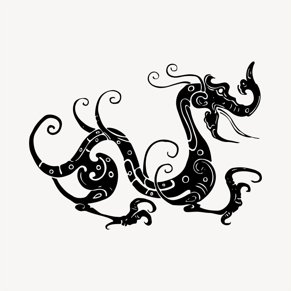 Dragon clipart, animal illustration vector. Free public domain CC0 image