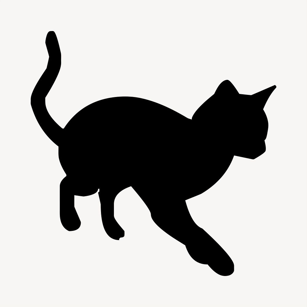 Cat silhouette, animal illustration. Free public domain CC0 image