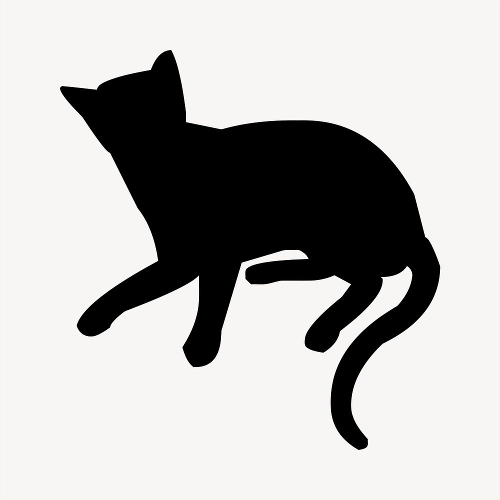 Cat silhouette, animal illustration. Free public domain CC0 image