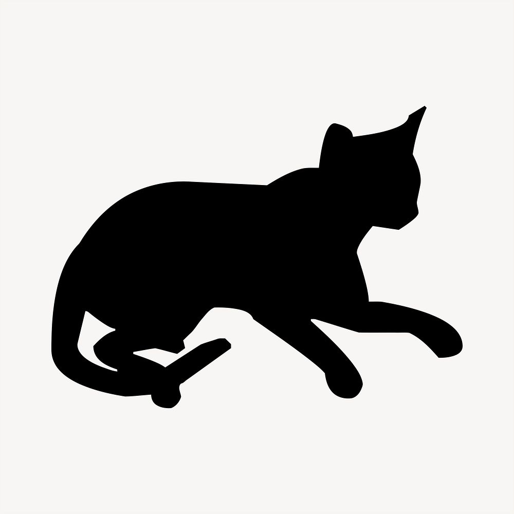 Cat silhouette clipart, animal illustration vector. Free public domain CC0 image