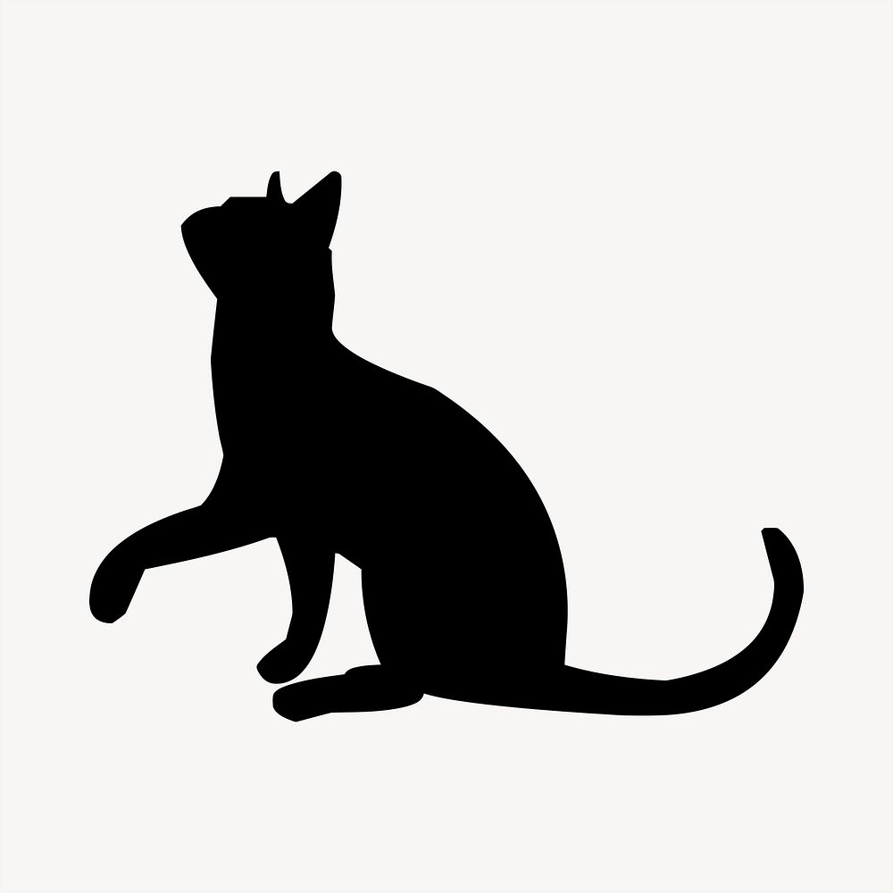 Cat silhouette clipart, animal illustration vector. Free public domain CC0 image