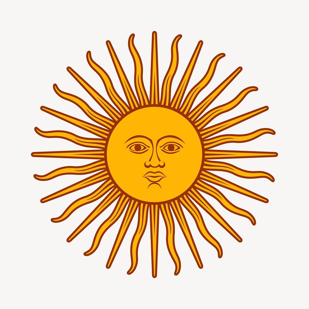 Sun illustration. Free public domain CC0 image.
