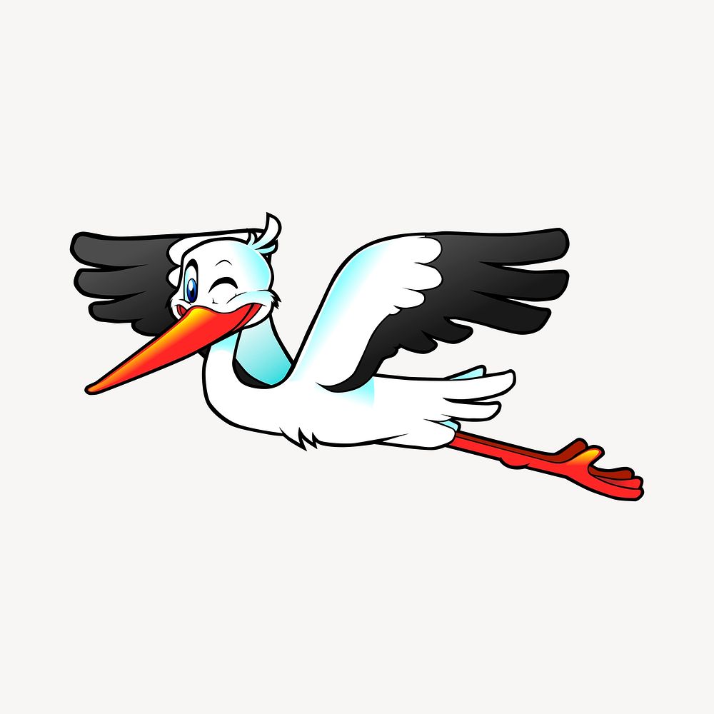Stork bird clipart, animal illustration vector. Free public domain CC0 image