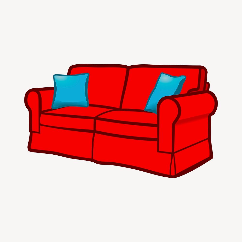 Sofa clipart, illustration vector. Free public domain CC0 image.