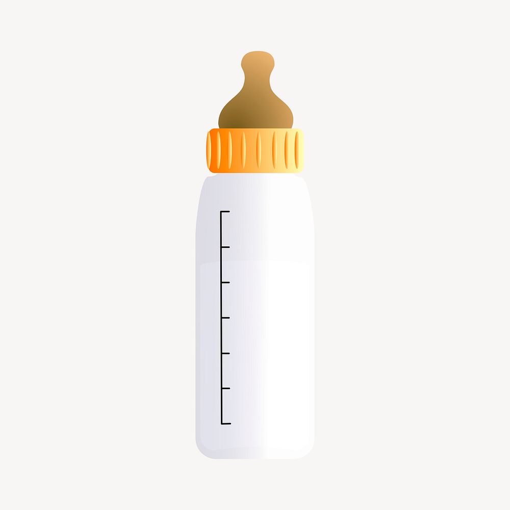 Baby bottle clipart, object illustration vector. Free public domain CC0 image