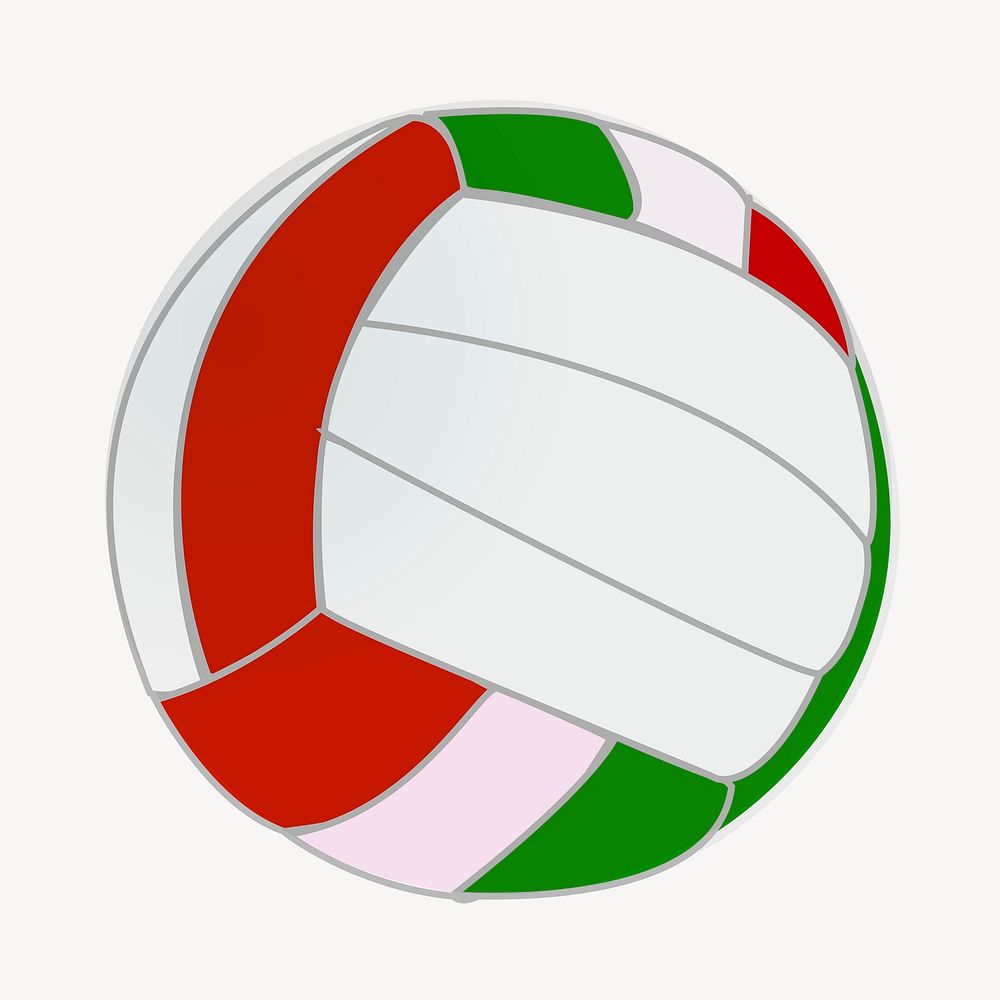 Volleyball collage element clipart, drawing illustration psd. Free public domain CC0 image.