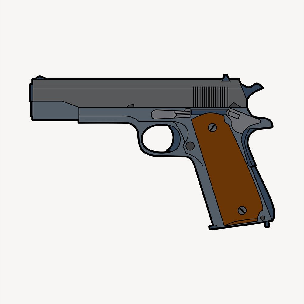Handgun illustration. Free public domain CC0 image