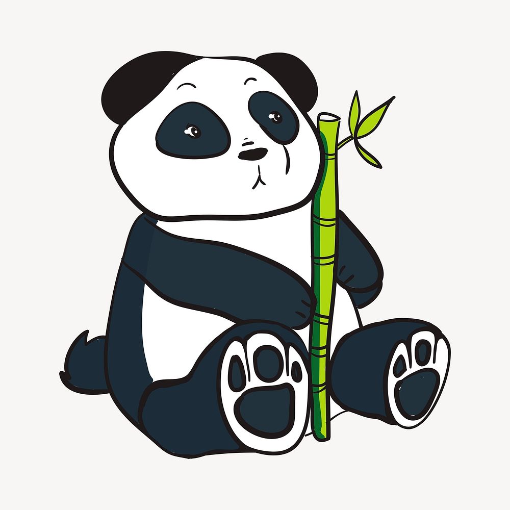 Panda bear clipart, animal illustration vector. Free public domain CC0 image