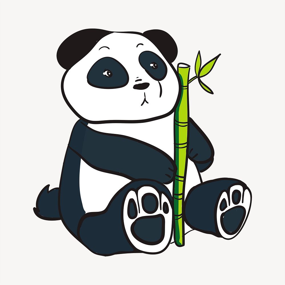 Panda bear clipart, animal illustration psd. Free public domain CC0 image