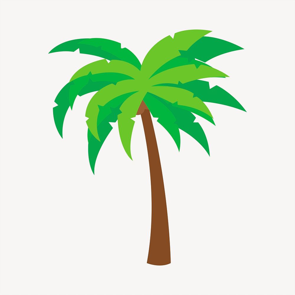 Palm tree, tropical illustration. Free public domain CC0 image