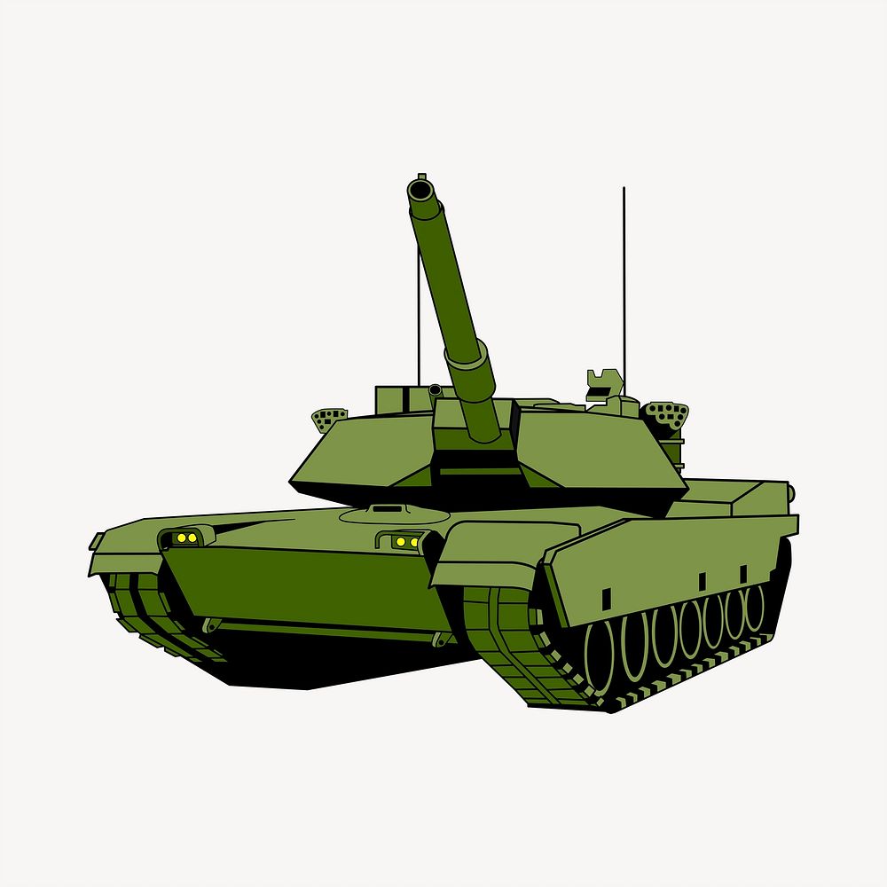Army tank illustration. Free public domain CC0 image