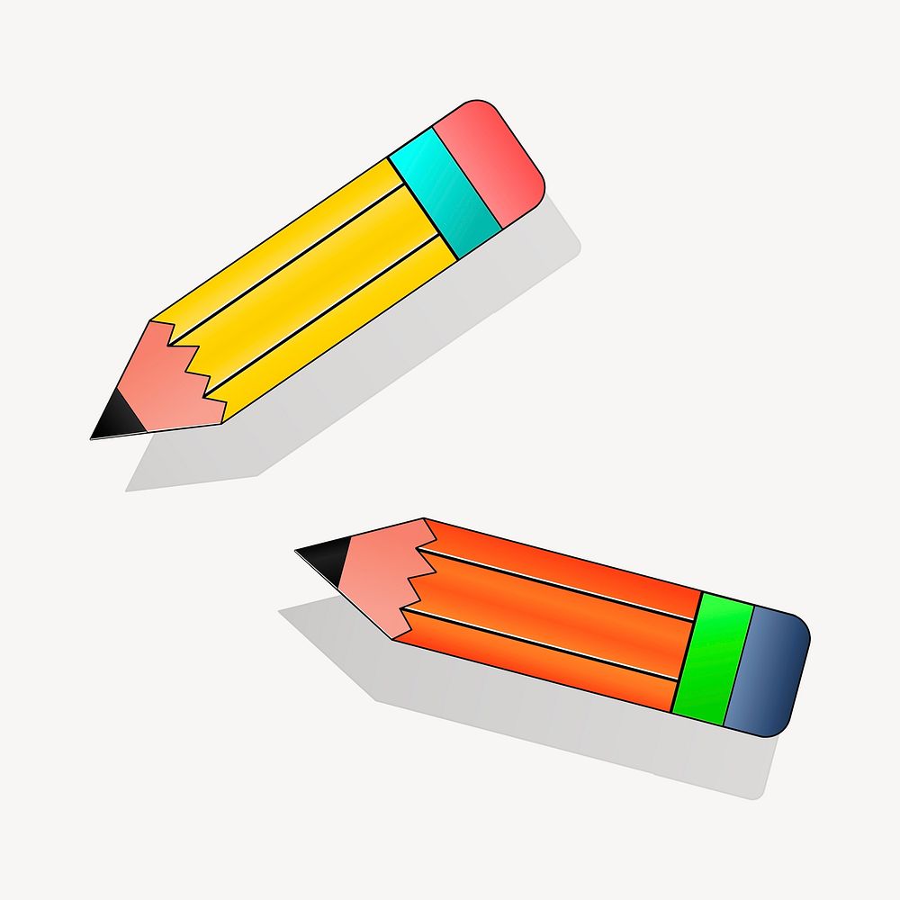 Pencils clipart, stationery illustration vector. Free public domain CC0 image