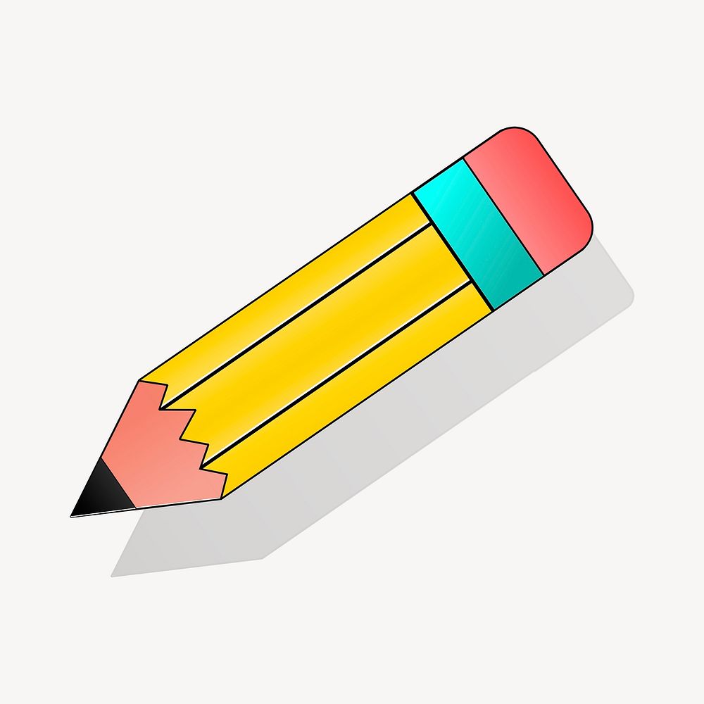 Pencil clipart, stationery illustration vector. Free public domain CC0 image