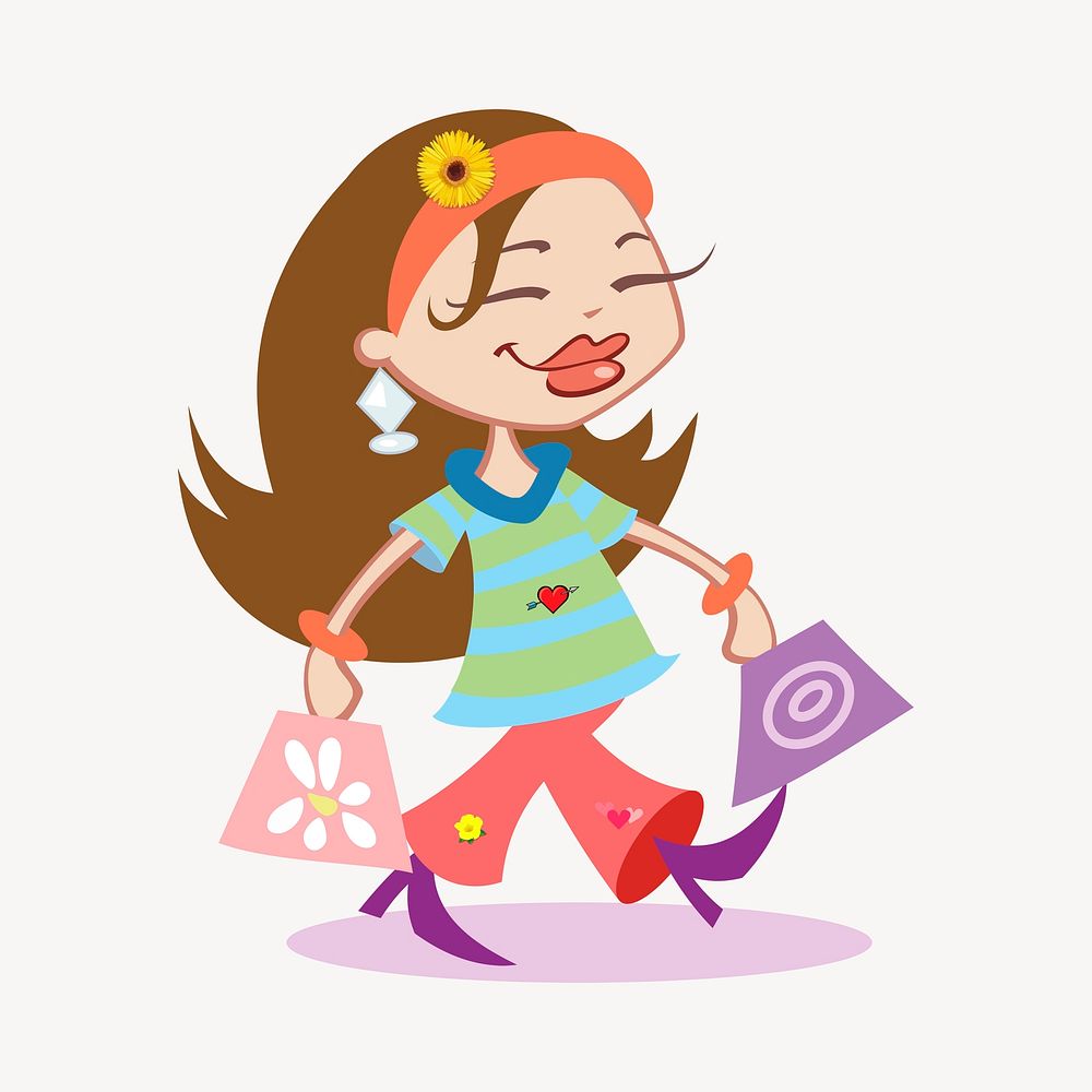 Shopping woman clipart vector. Free public domain CC0 image