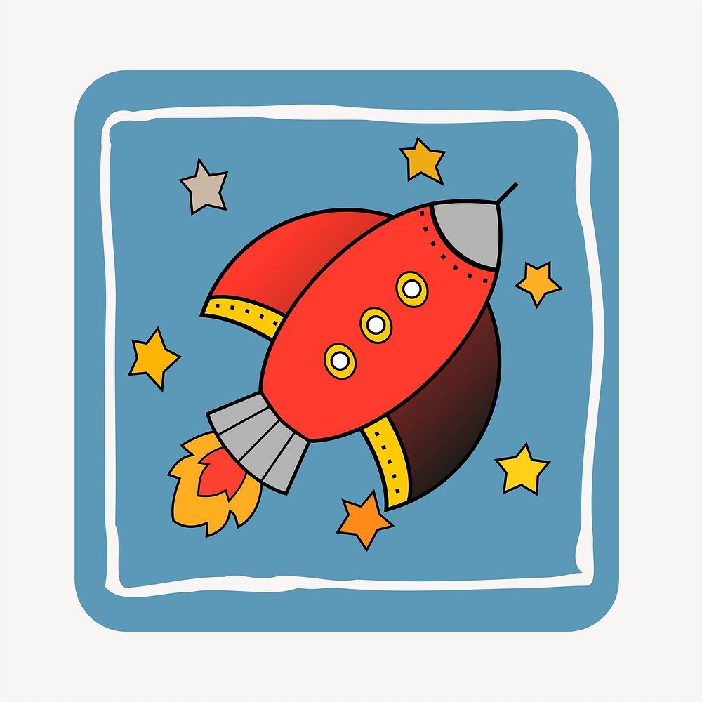Space rocket, vehicle illustration. Free public domain CC0 image
