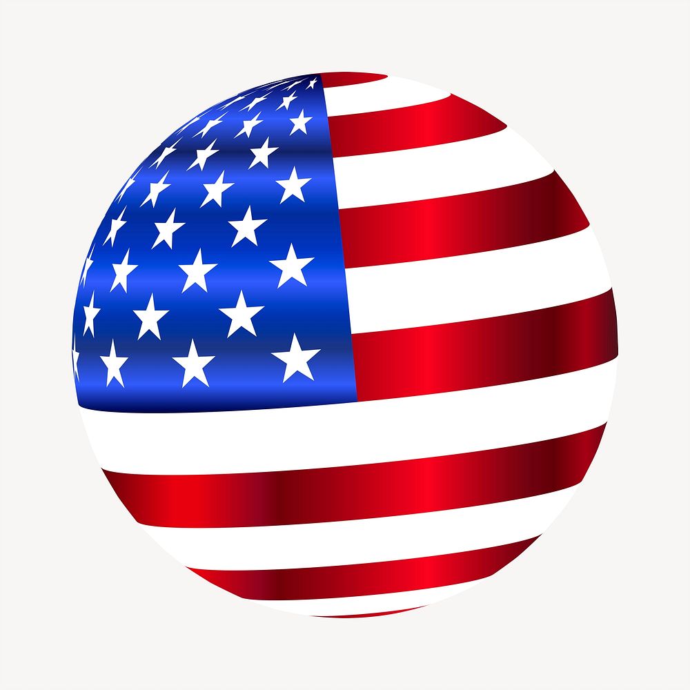 USA flag circle illustration. Free public domain CC0 image.