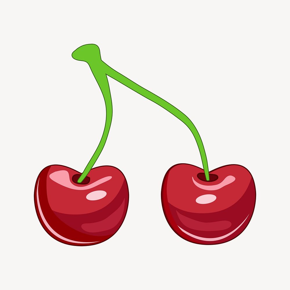 Cherry clipart, fruit illustration vector. Free public domain CC0 image