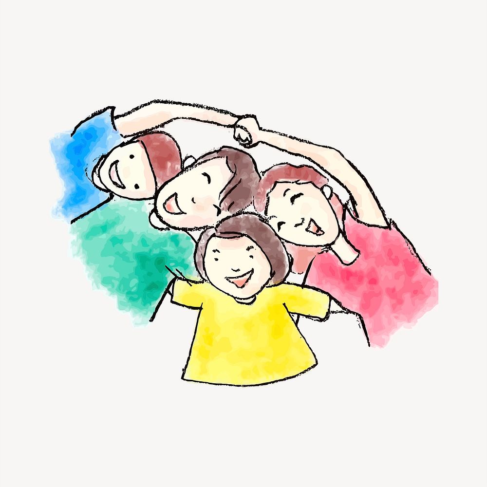 Happy family illustration. Free public domain CC0 image