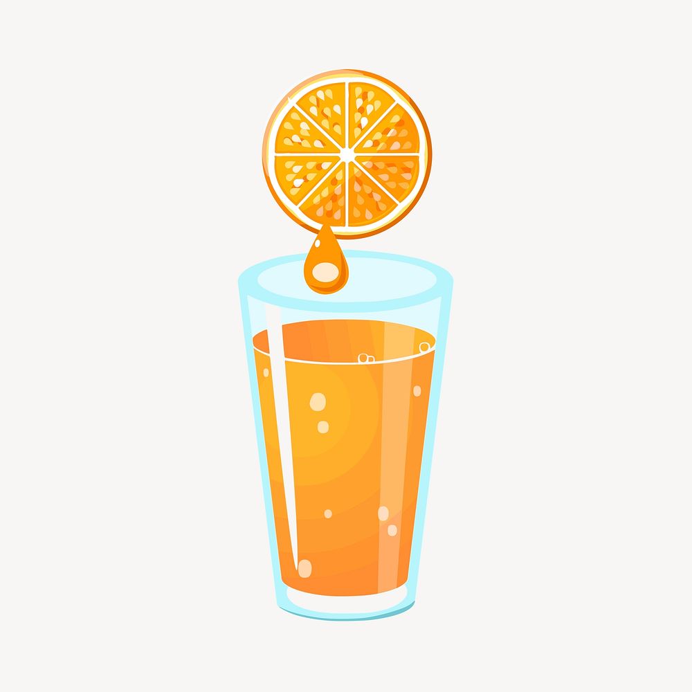 Orange juice clipart, drinks illustration vector. Free public domain CC0 image