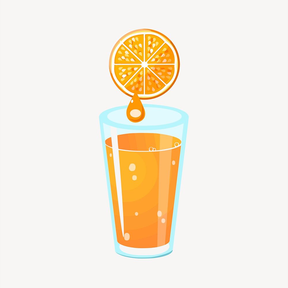 Orange juice, drinks illustration. Free public domain CC0 image