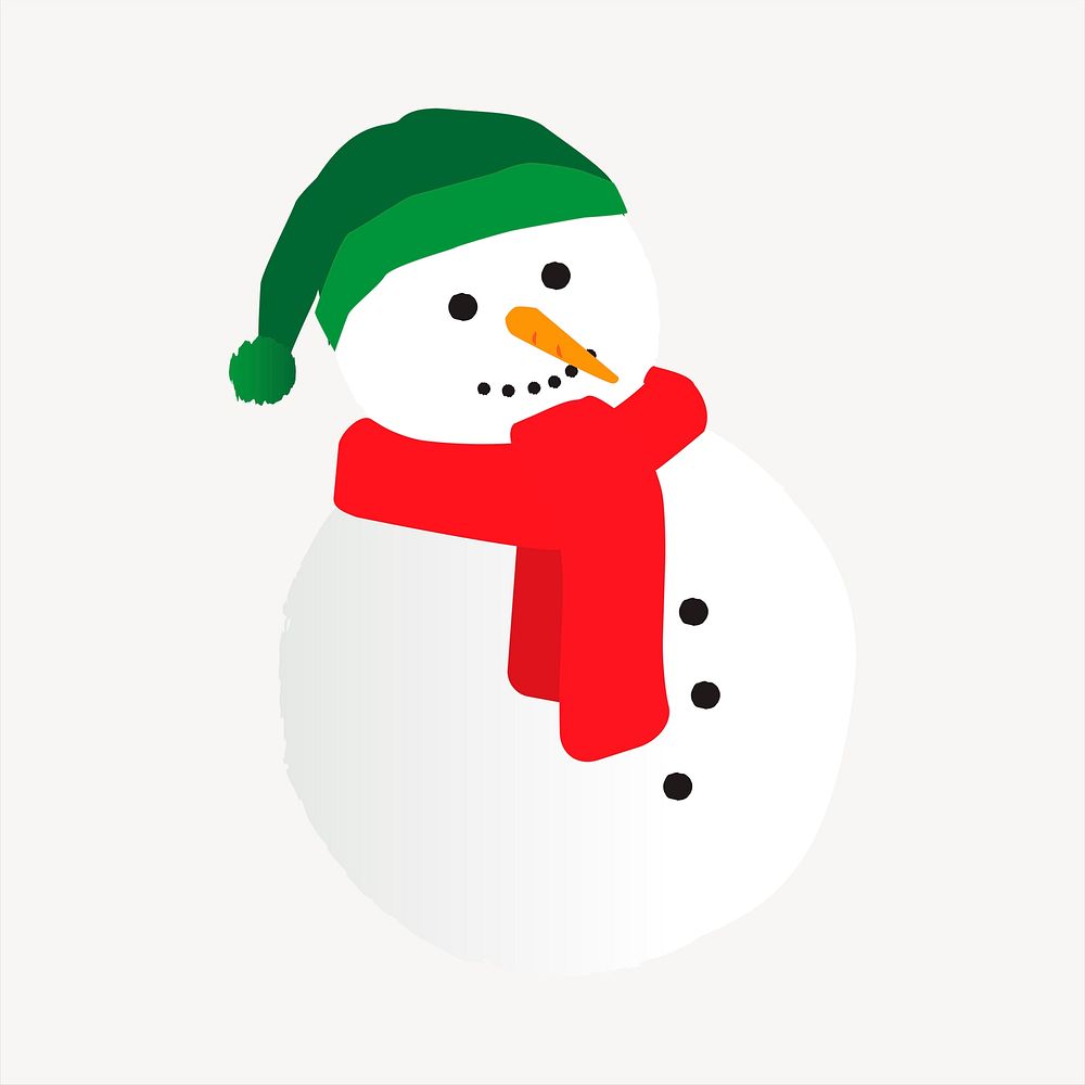 Snowman clipart, Christmas illustration vector. Free public domain CC0 image