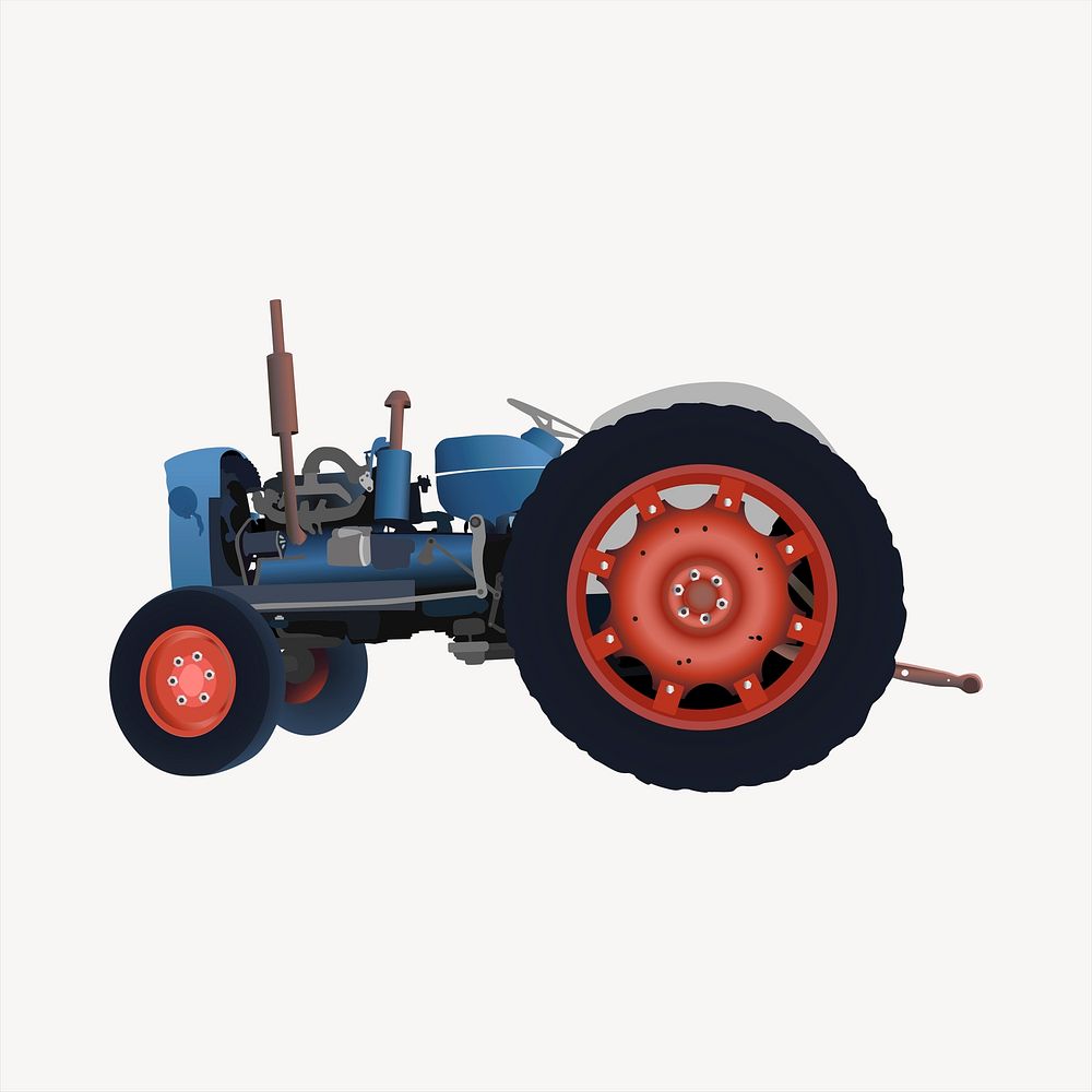 Tractor clipart, vehicle illustration vector. Free public domain CC0 image