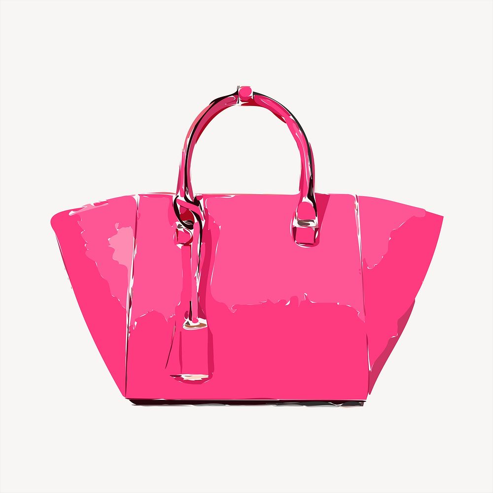 Pink bag clipart, illustration vector. Free public domain CC0 image.