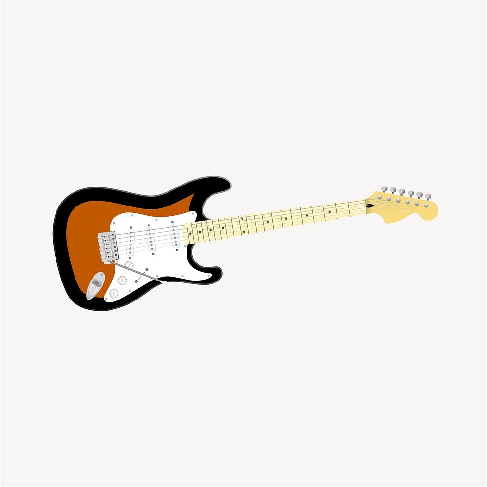 Electric guitar, musical instrument illustration. Free public domain CC0 image