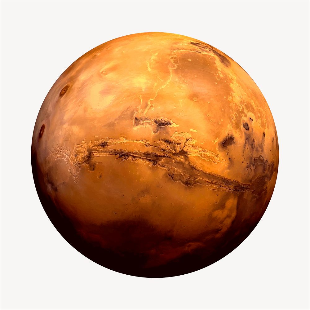 Planet Mars clipart, galaxy illustration vector. Free public domain CC0 image