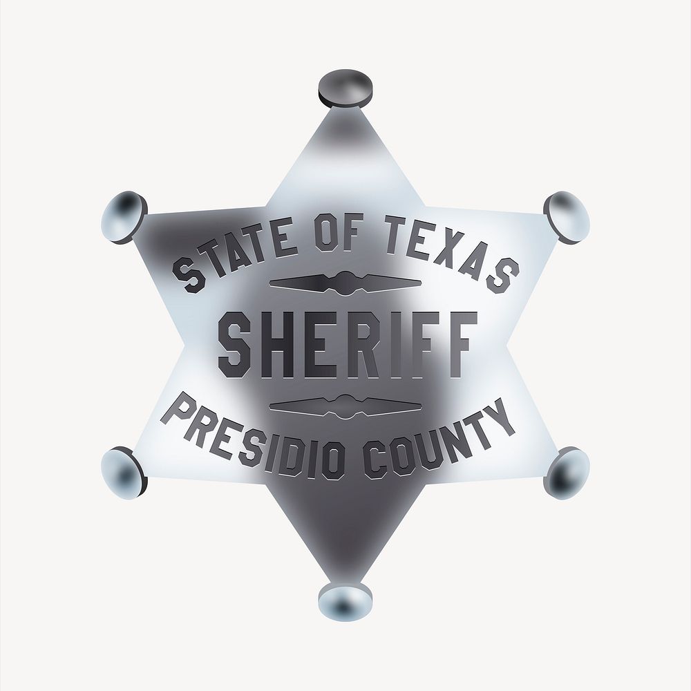 Sheriff badge illustration. Free public domain CC0 image.