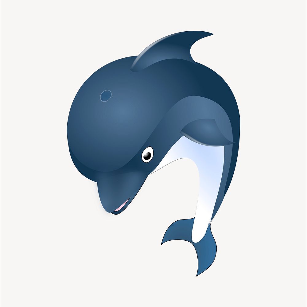 Dolphin clipart, animal illustration vector. Free public domain CC0 image