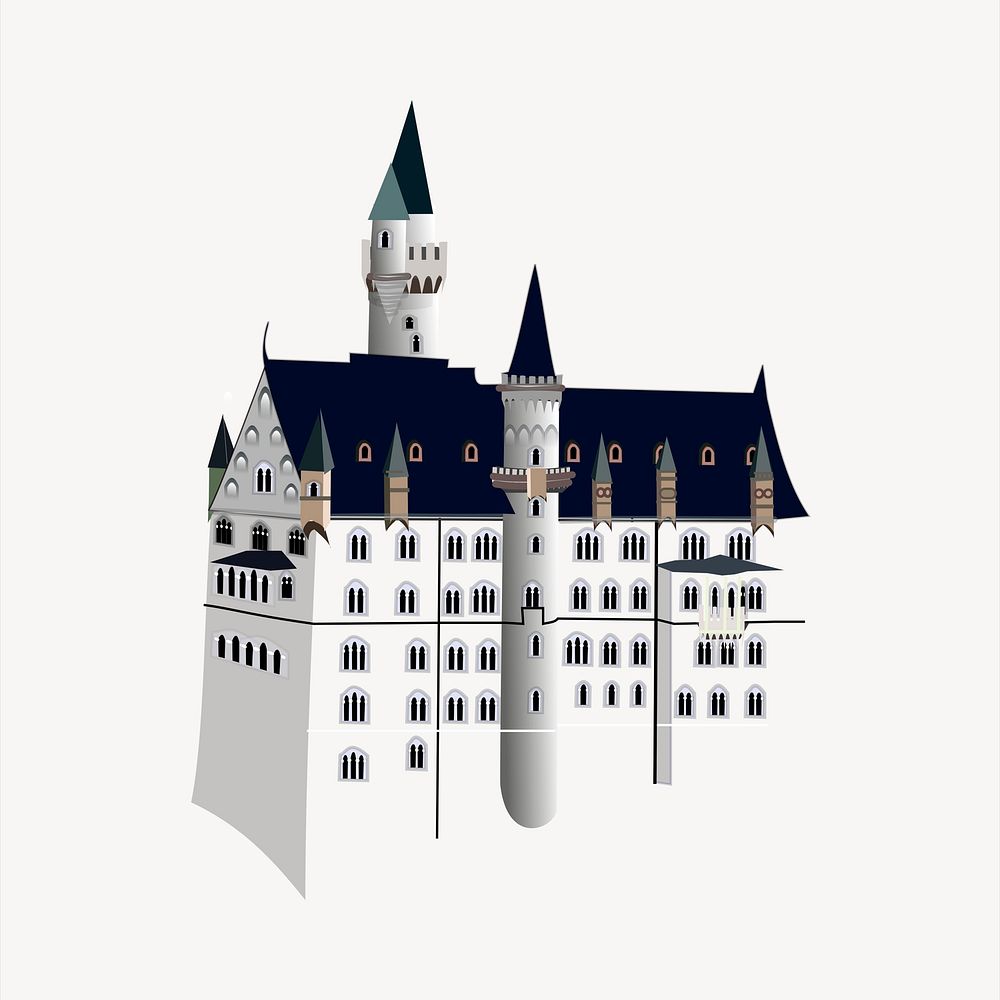 Castle clipart, architecture illustration vector. Free public domain CC0 image