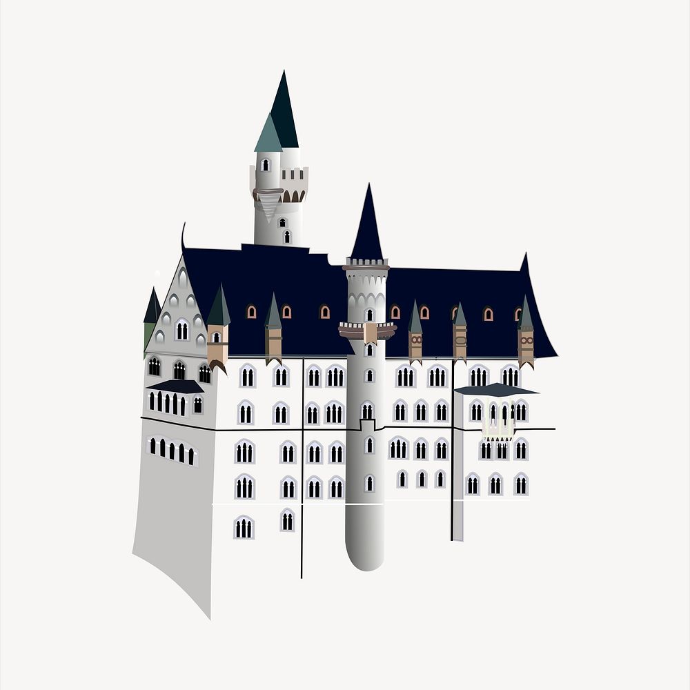 Castle clipart, architecture illustration psd. Free public domain CC0 image