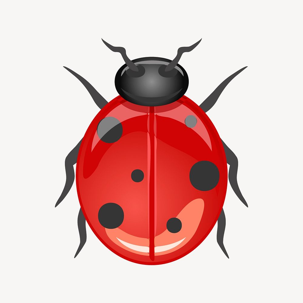 Ladybug collage element vector. Free public domain CC0 image.