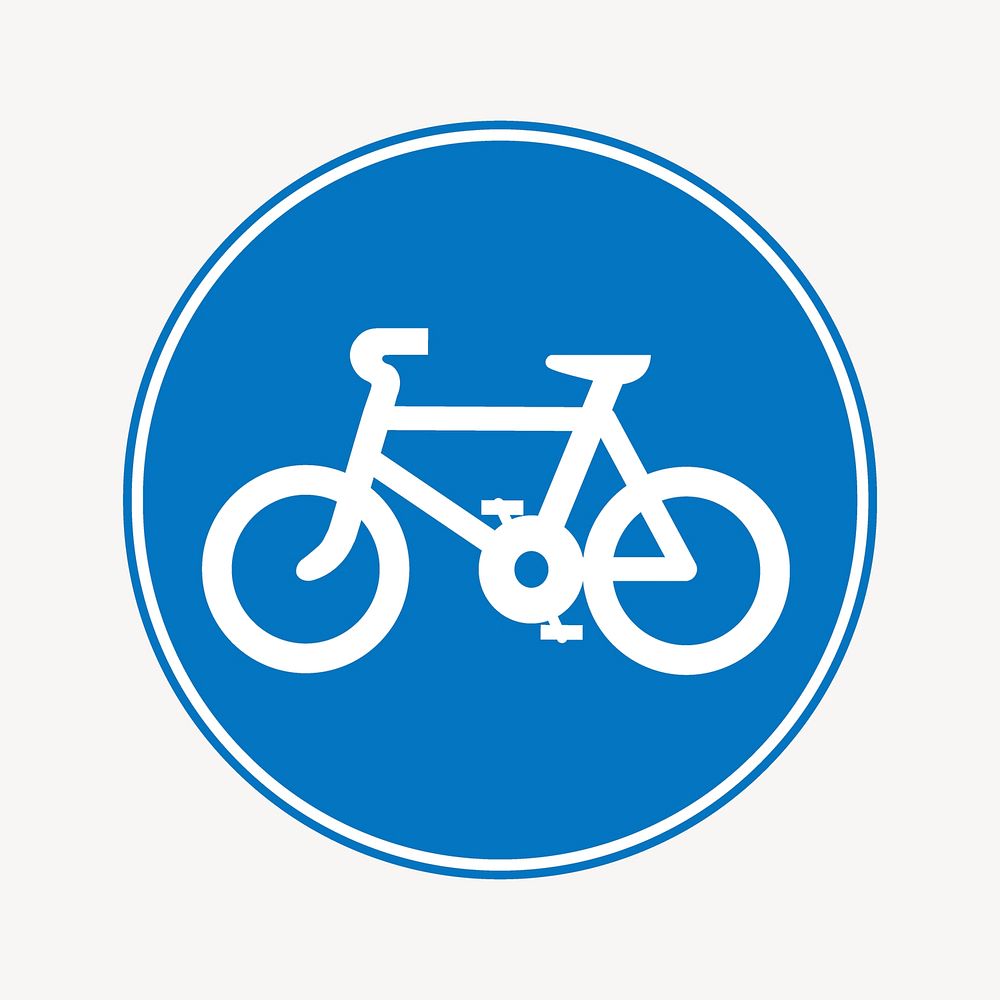 Bicycle crossing sign collage element vector. Free public domain CC0 image.