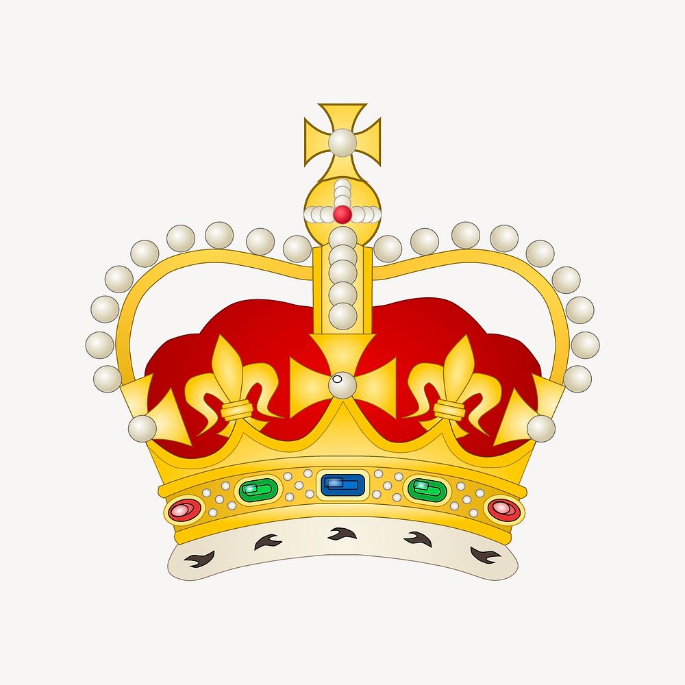 Royal crown collage element vector. Free public domain CC0 image.