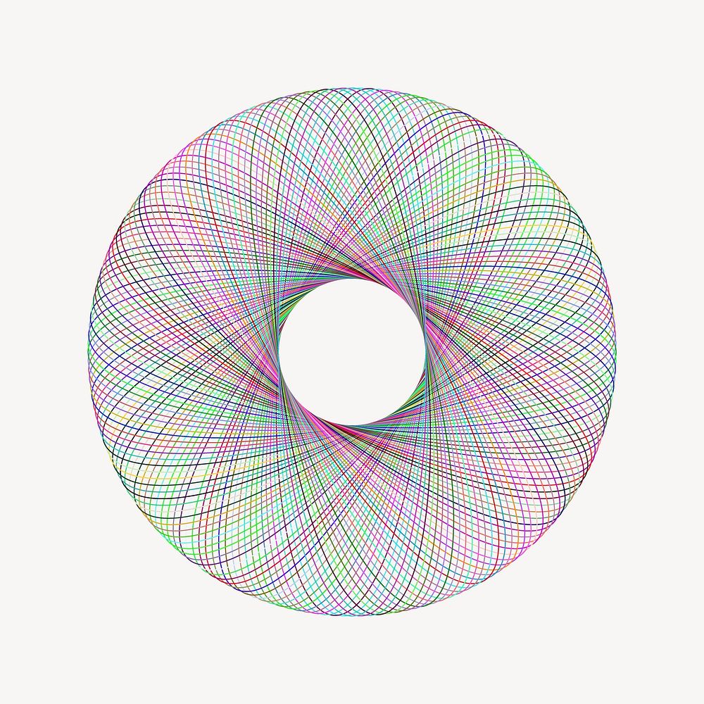 Torus shape collage element vector. Free public domain CC0 image.