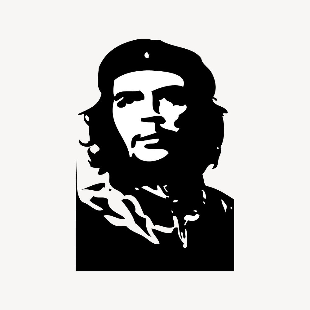 Che Guevara clip art, famous person illustration. Free public domain CC0 image.