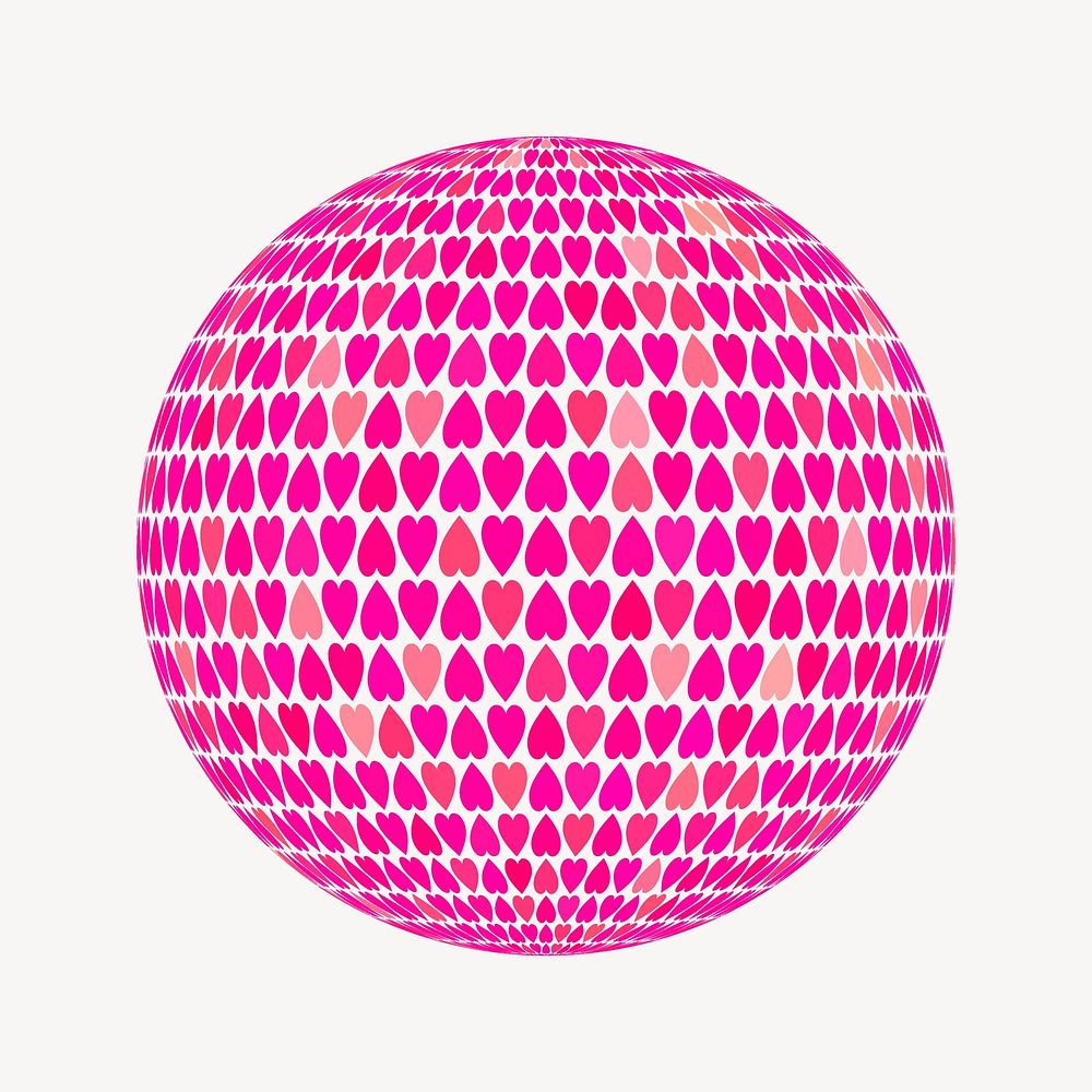 Heart sphere collage element vector. Free public domain CC0 image.