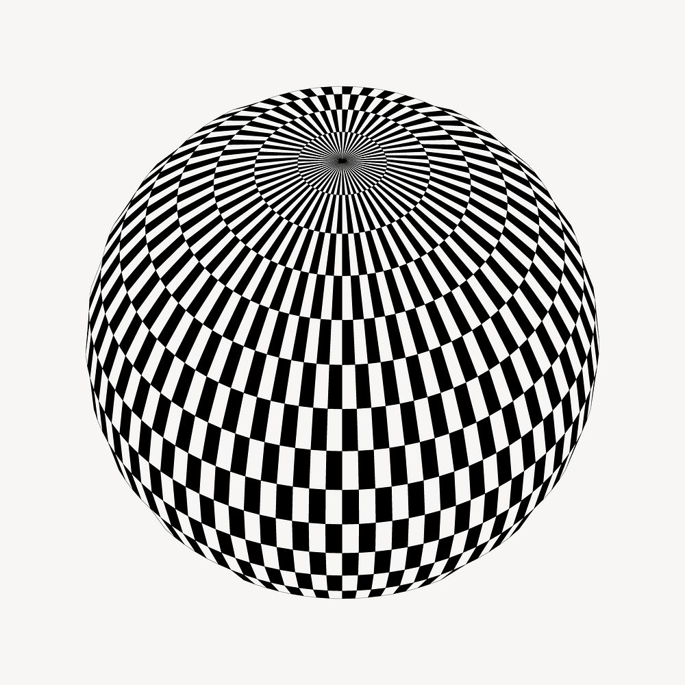 Checkered sphere clipart psd. Free public domain CC0 image.