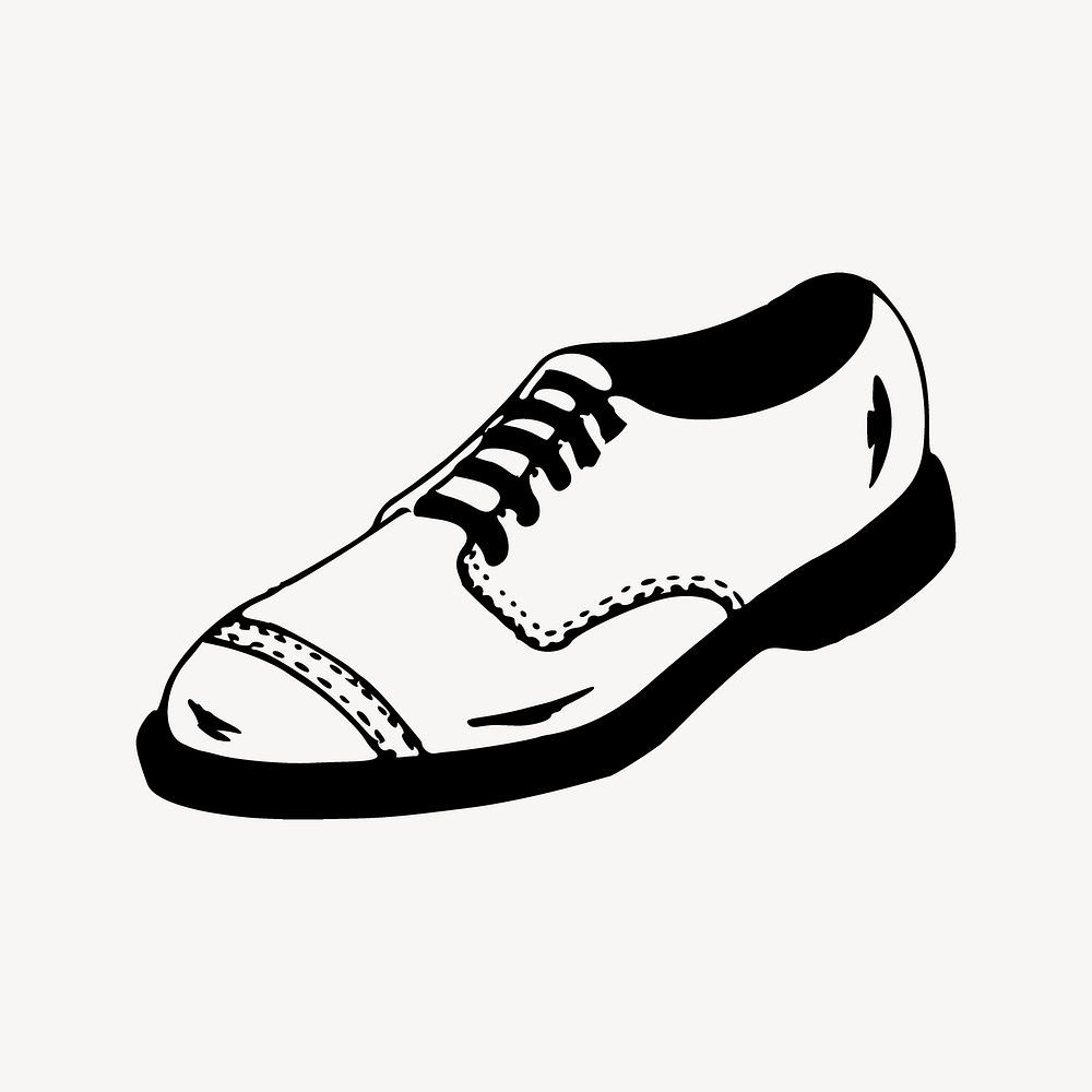 Men's shoe clipart, vintage illustration psd. Free public domain CC0 image.